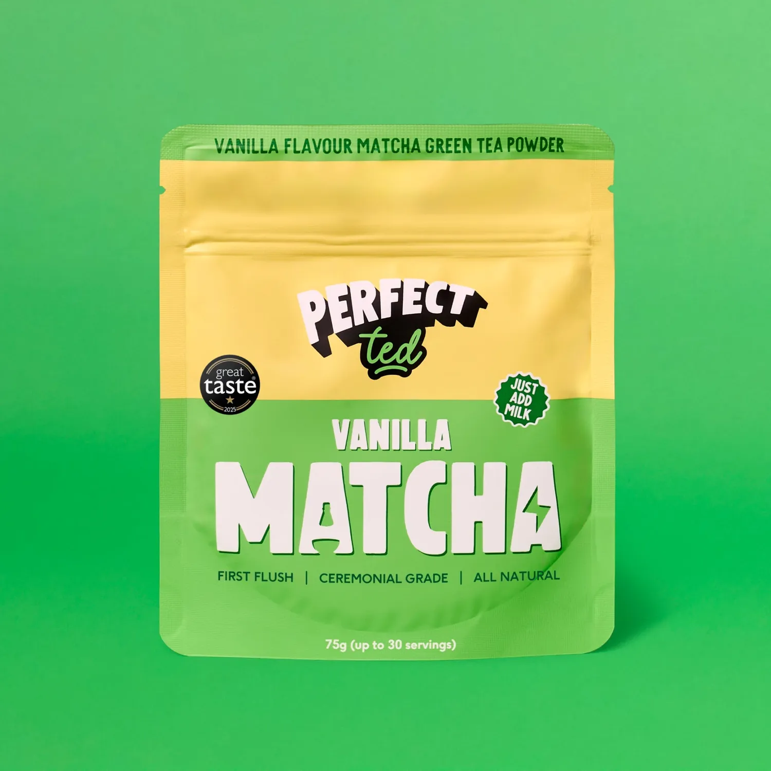 Perfect Ted vanilla bundle matchapulver + latte 12-pack