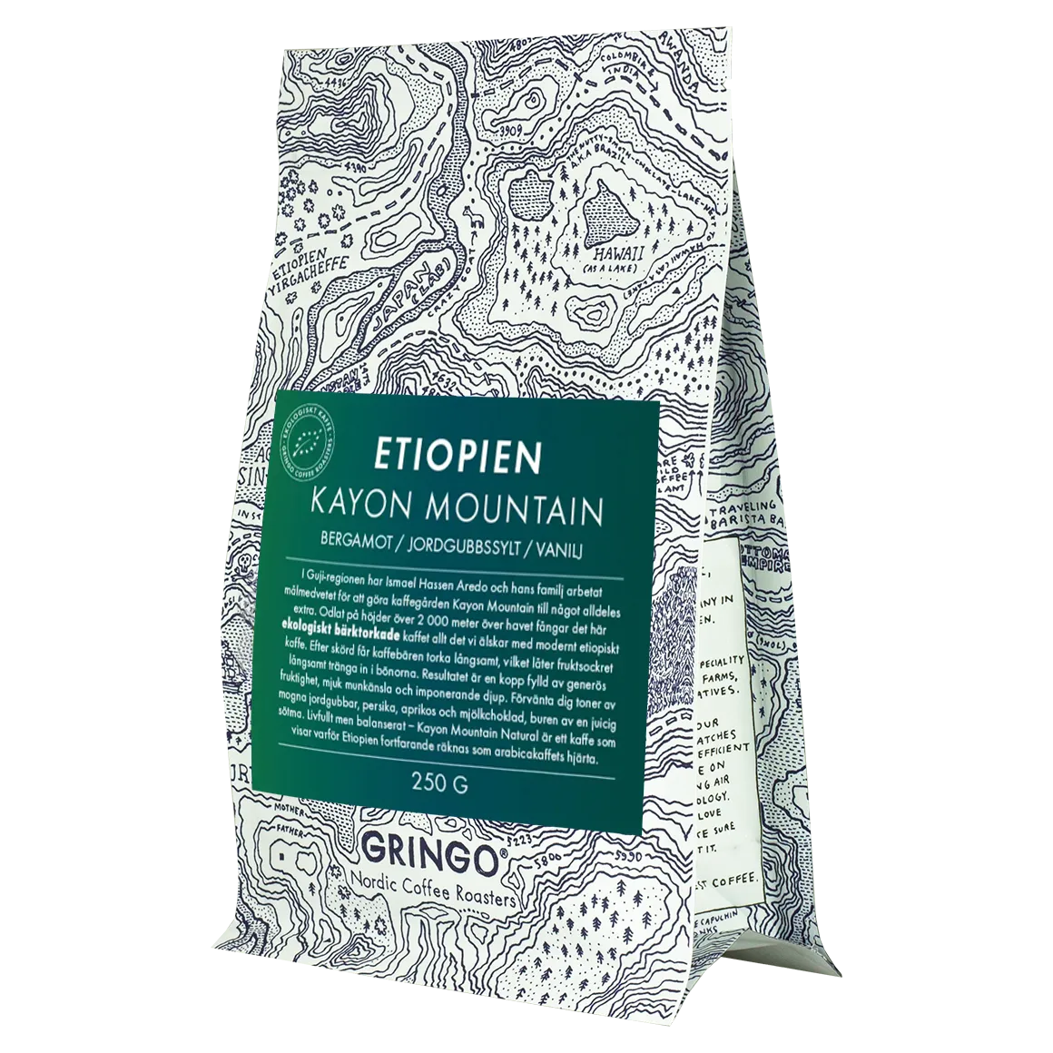 Gringo Kayon Mountain kaffe 250 g Etiopien bärtorkat
