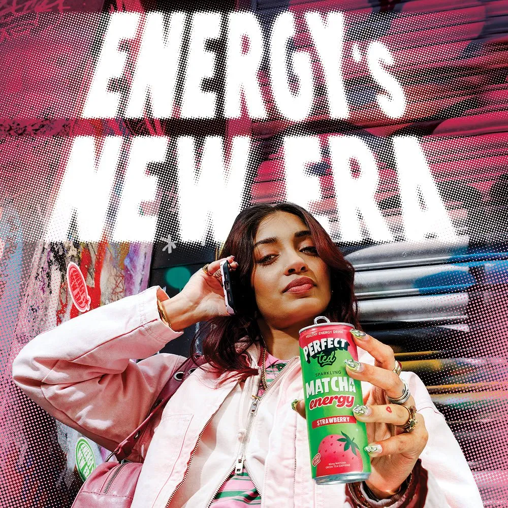 Perfect Ted Strawberry Matcha energidryck 12-pack 80mg koffein