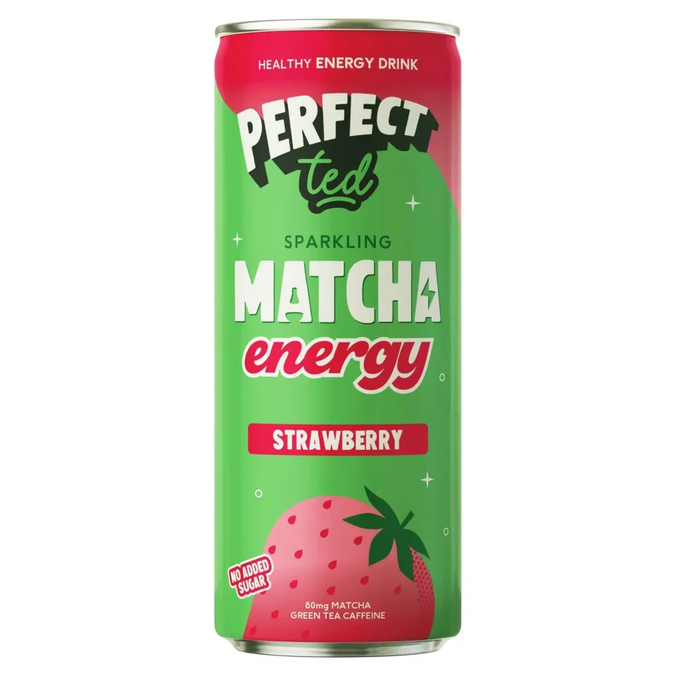 Perfect Ted Strawberry Matcha energidryck 12-pack 80mg koffein