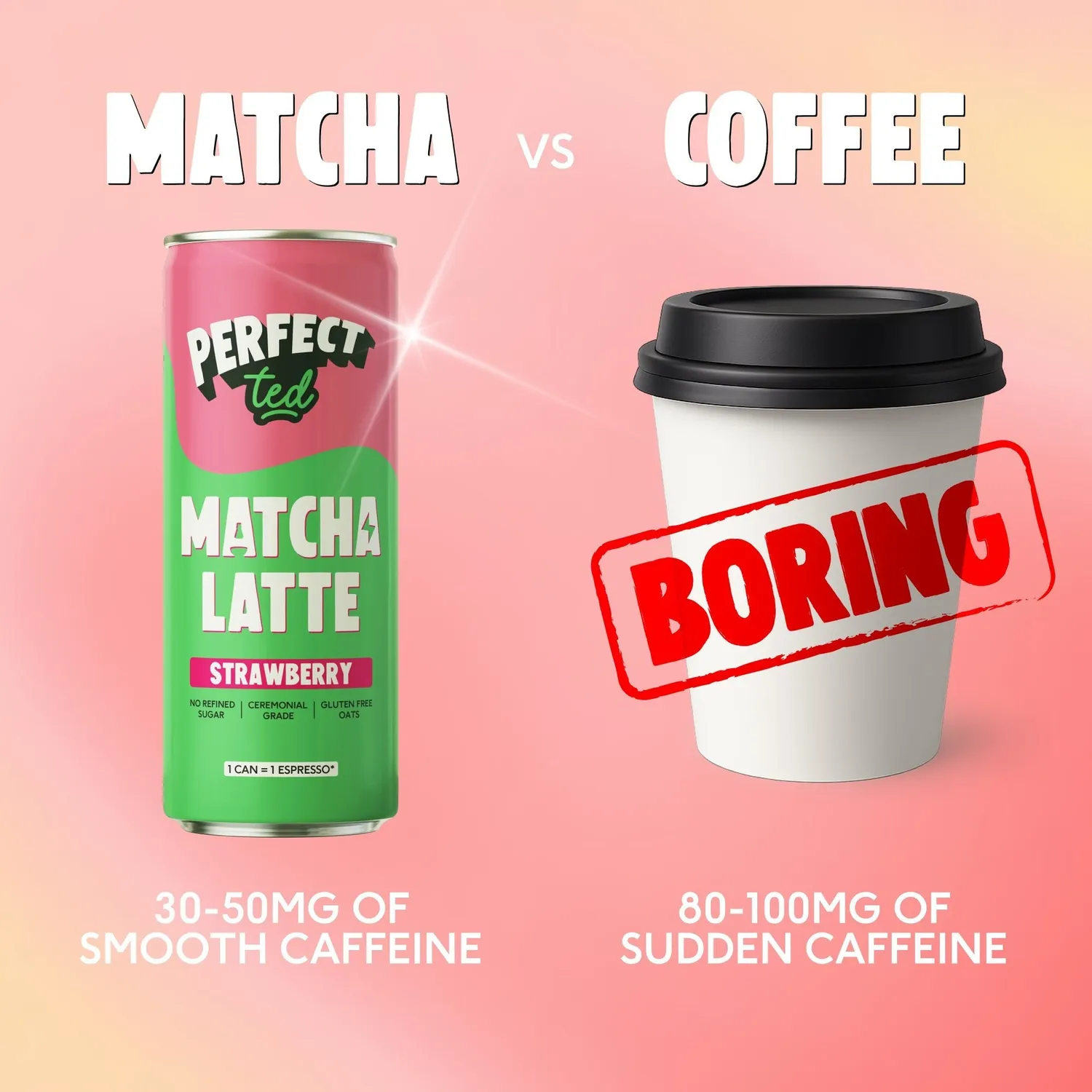 Perfect Ted Strawberry Oat matcha latte jordgubb 12-pack