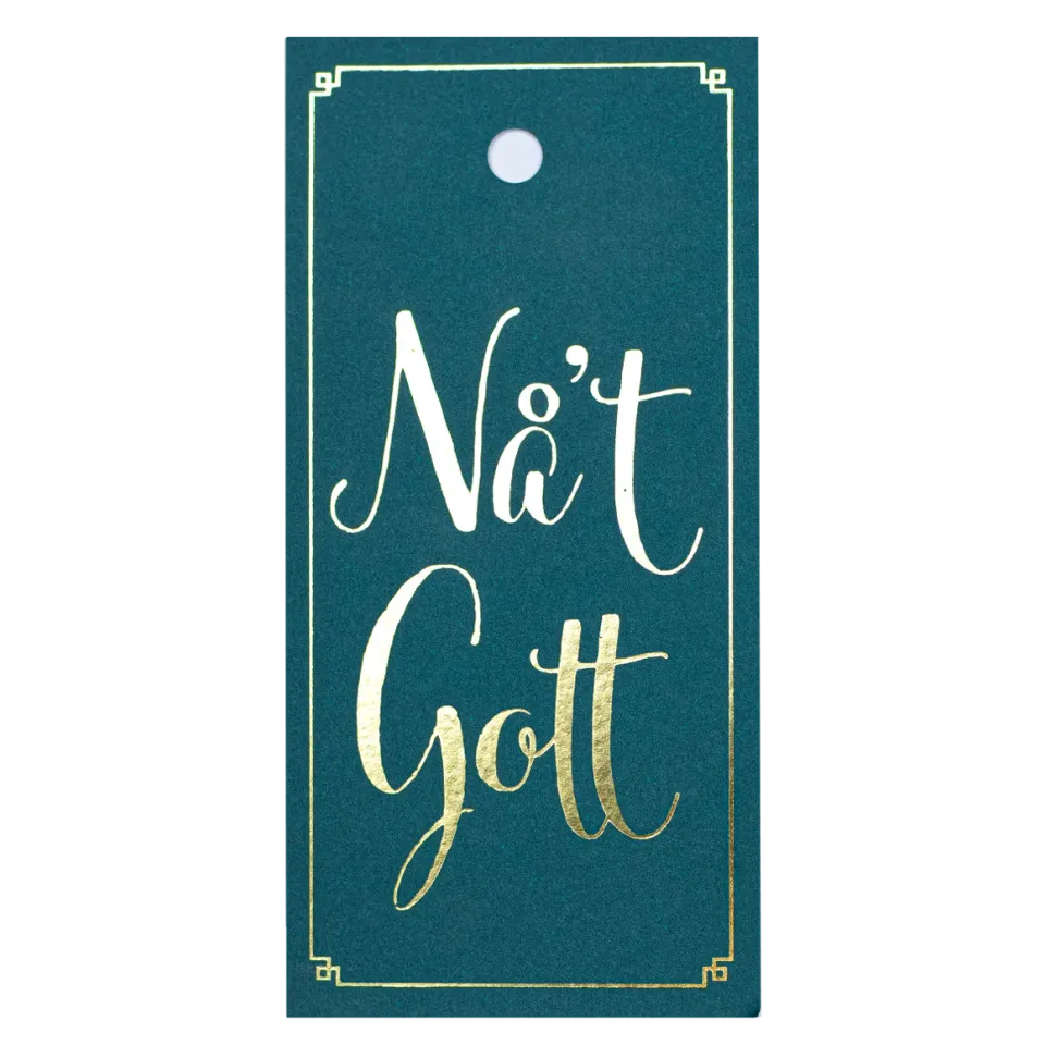 Bönor & Blad Nå’t Gott kort teal guld