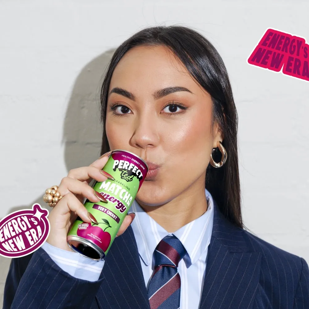 Perfect Ted Very Cherry matcha energidryck 12-pack körsbär