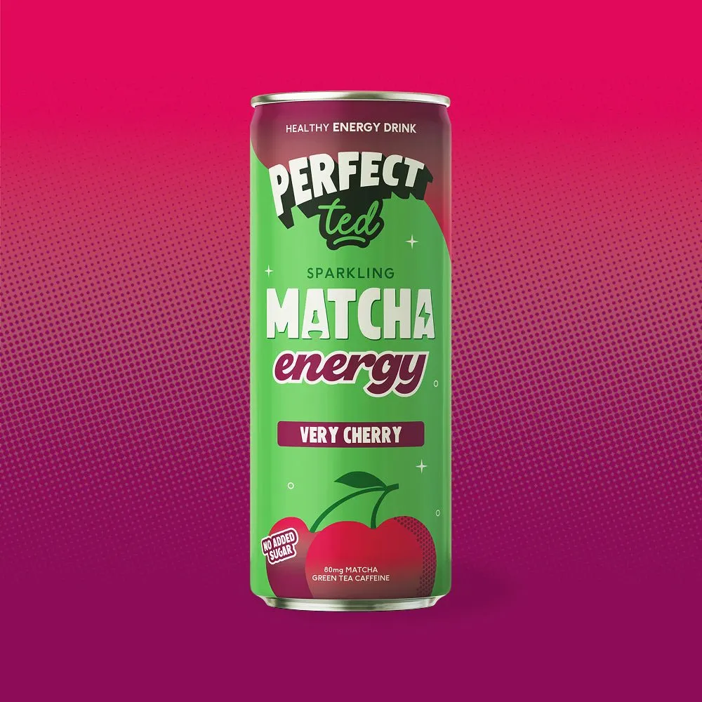 Perfect Ted Very Cherry matcha energidryck 12-pack körsbär