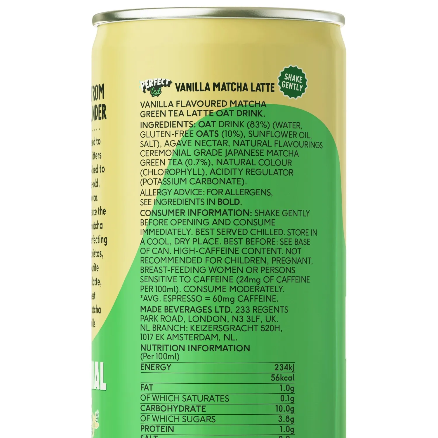 Perfect Ted Vanilla Oat matcha latte 4-pack