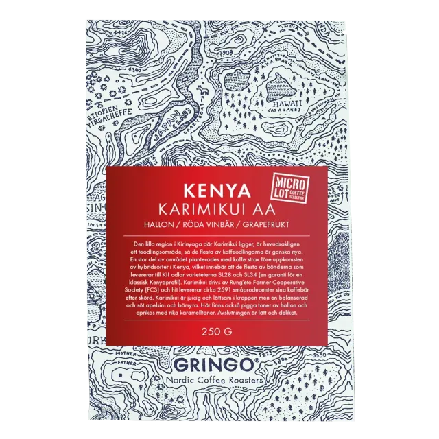 Gringo Kenya Karimikui AA ursprungskaffe 250g fruktig
