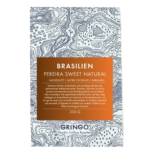 Gringo Brasilien Pereira kaffe 250 g natural söt