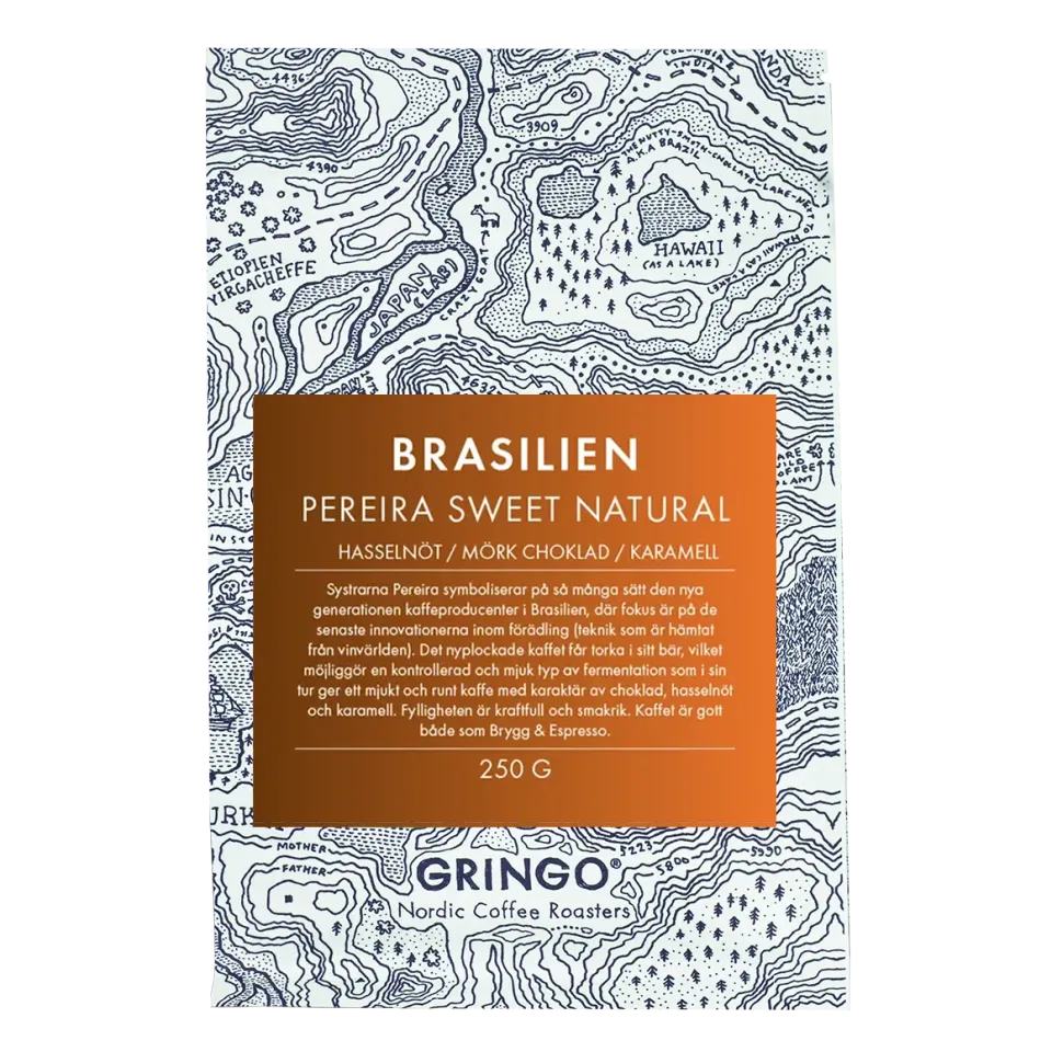 Gringo Brasilien Pereira kaffe 250 g natural söt