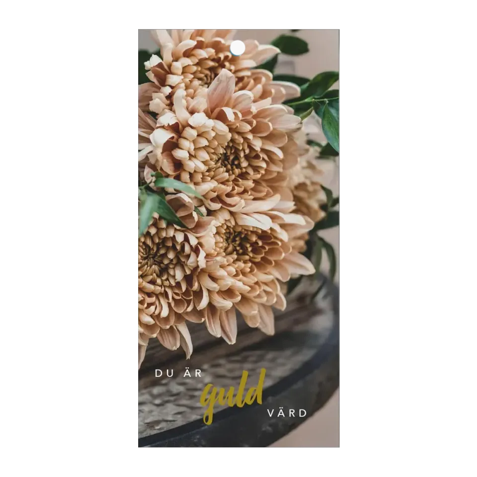 Bönor & Blad Du är guld värd hangtag blombukett