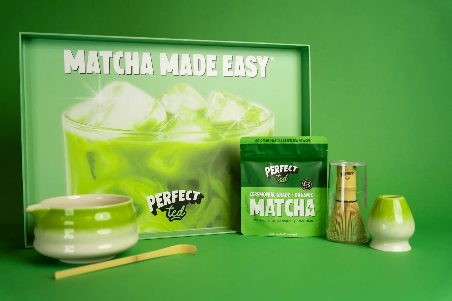 Perfect Ted matcha set skål visp 30 g ceremoniell