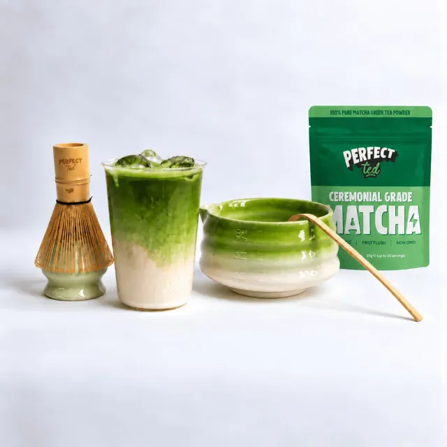 Perfect Ted matcha set skål visp 30 g ceremoniell
