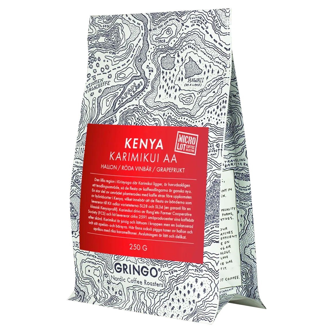Gringo Kenya Karimikui AA ursprungskaffe 250g fruktig