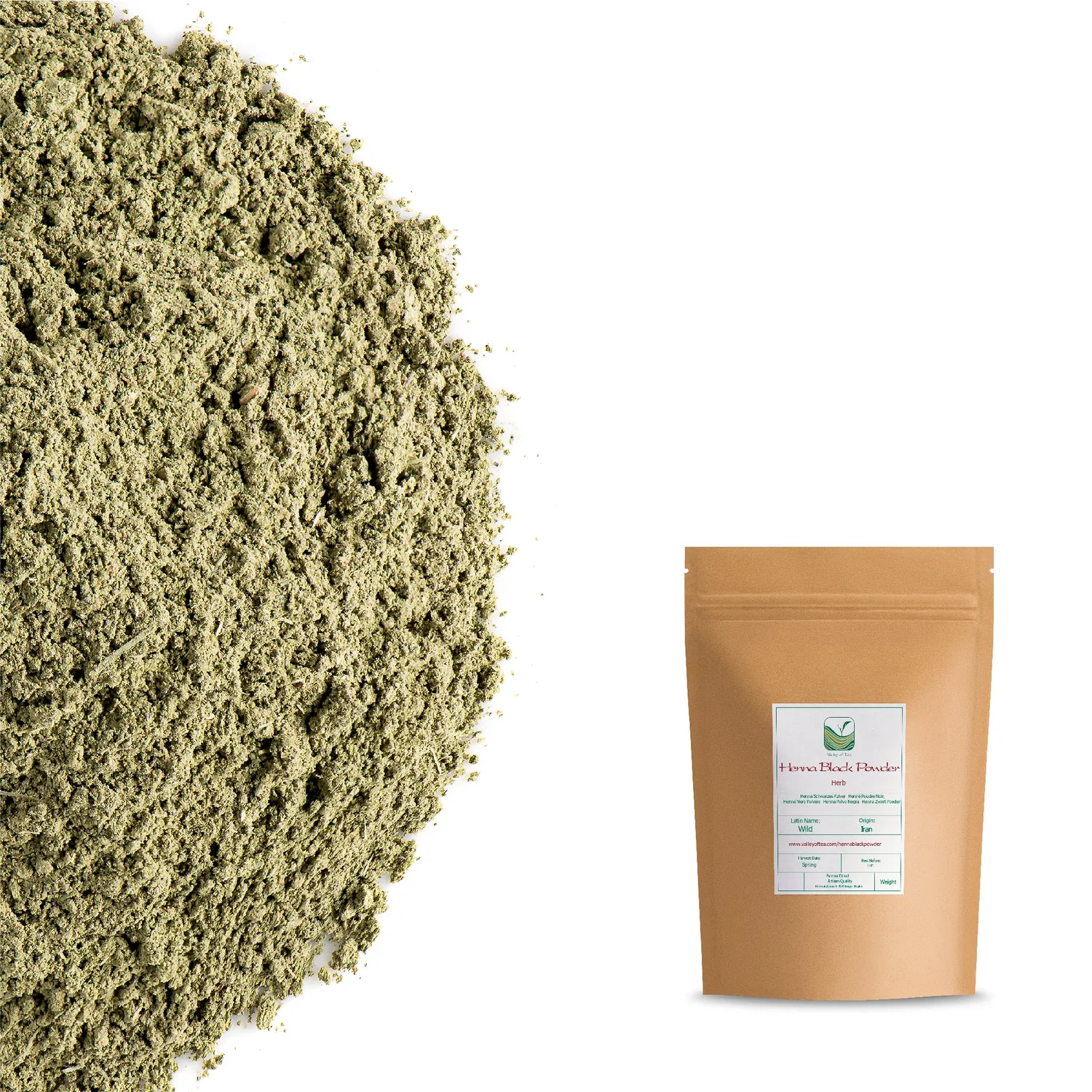 Valley of Tea Henna Svart pulver 100 g naturlig