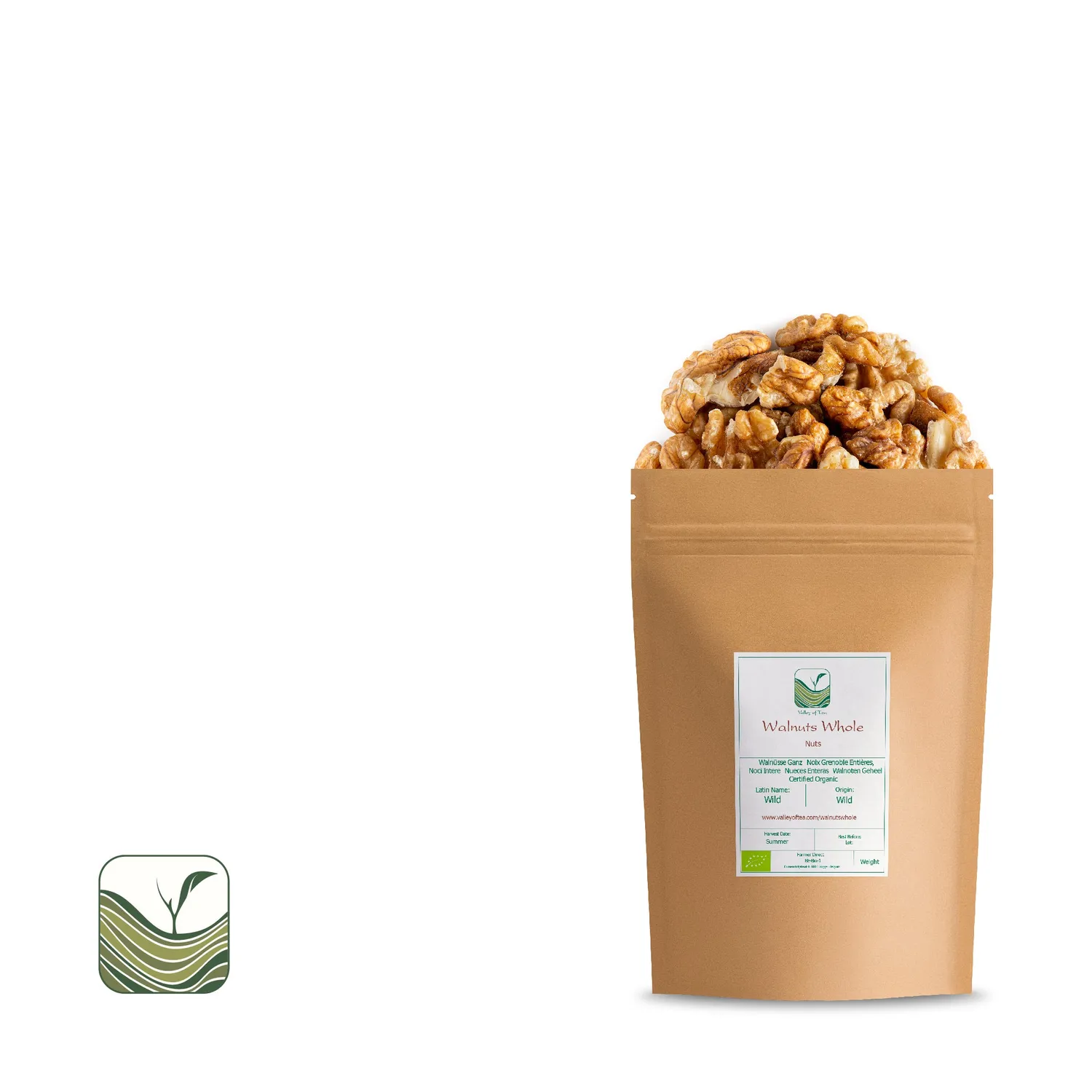 Valley of Tea Valnötter hela 700g ekologiska snack