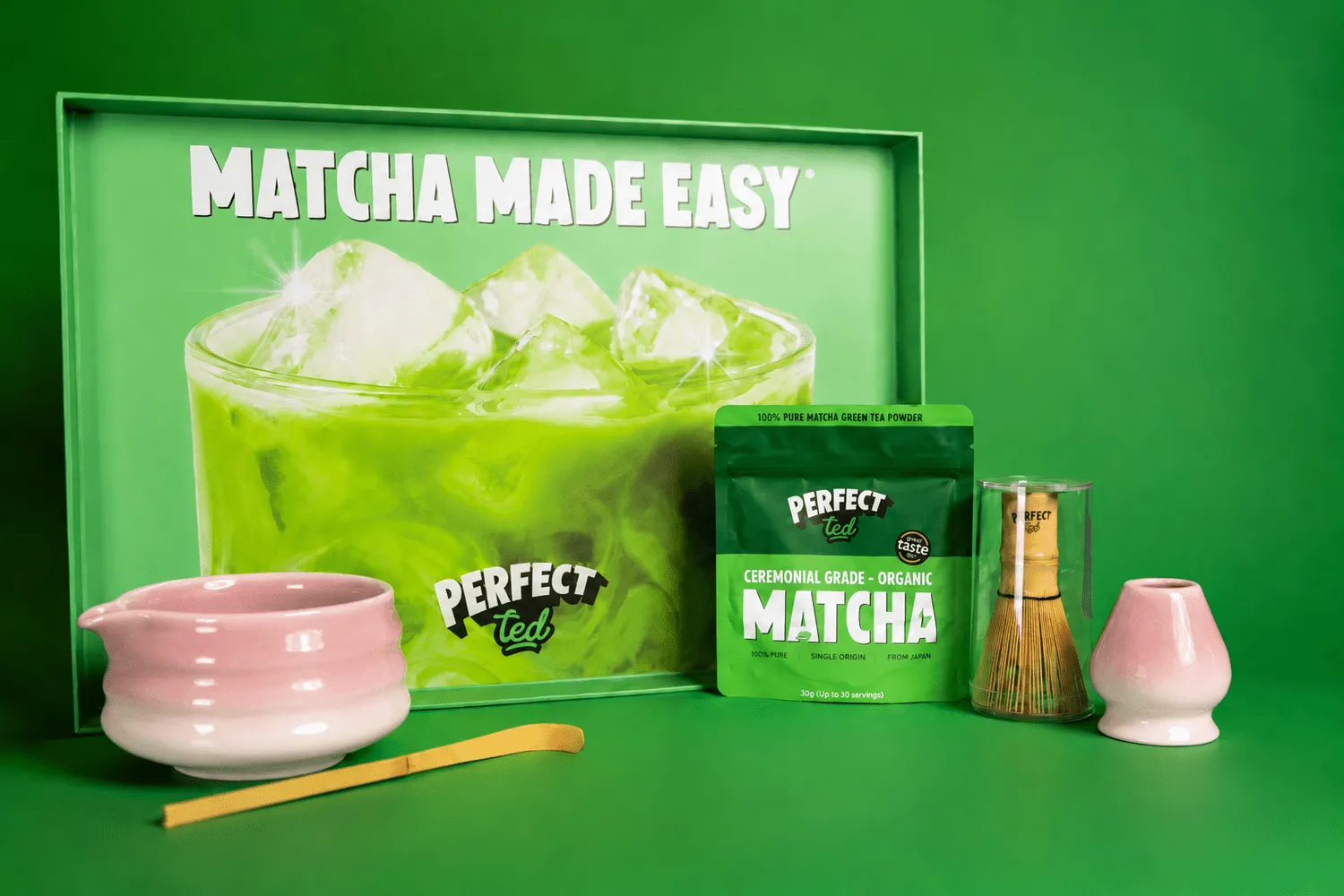 Perfect Ted pink matcha set ceremonieset 5-delar
