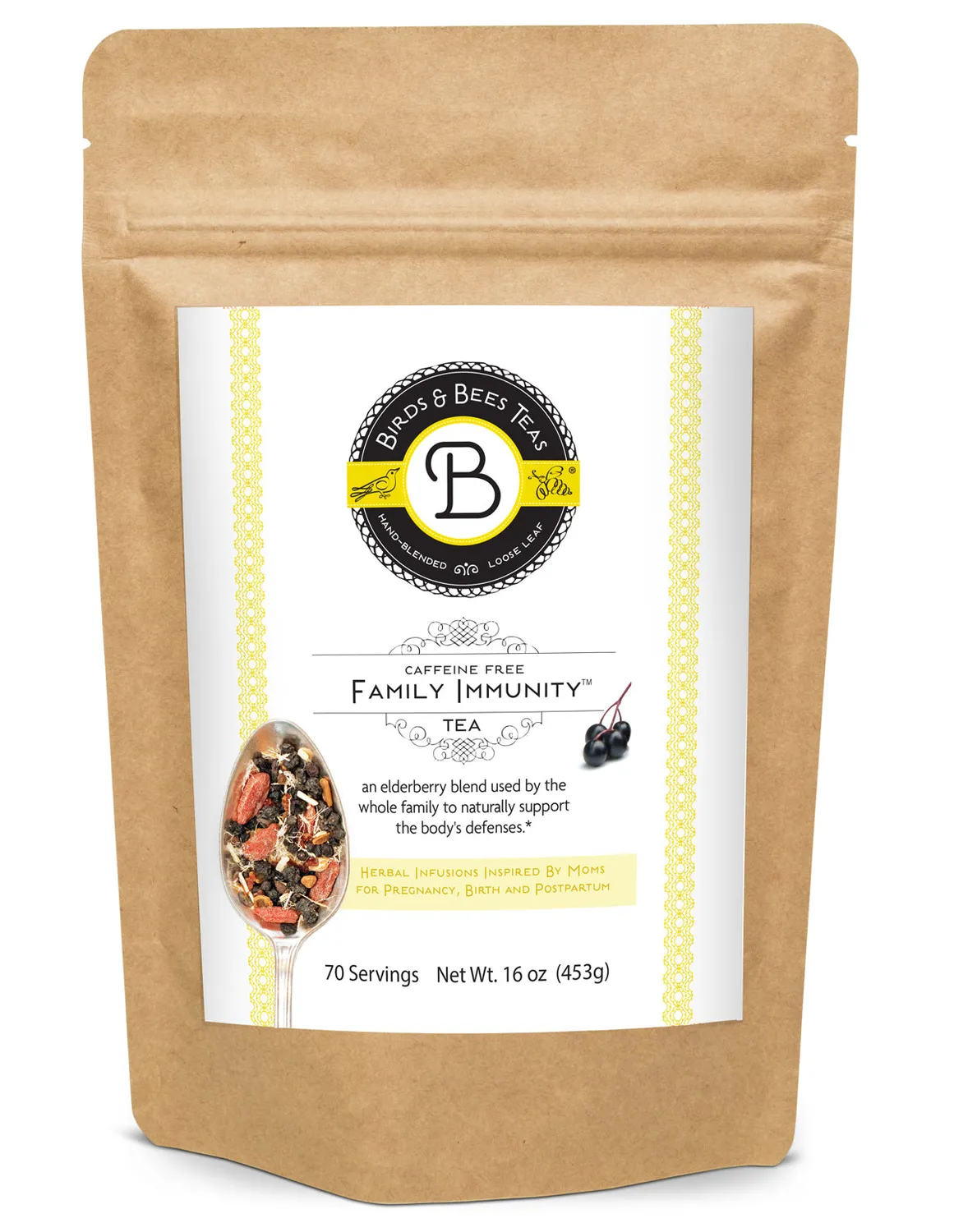 Birds & Bees Tea Family Immunity örtte burk fläder
