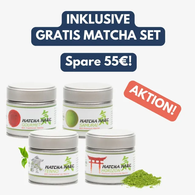 Matcha Magic All in One bundle 4x30 g + matchaset