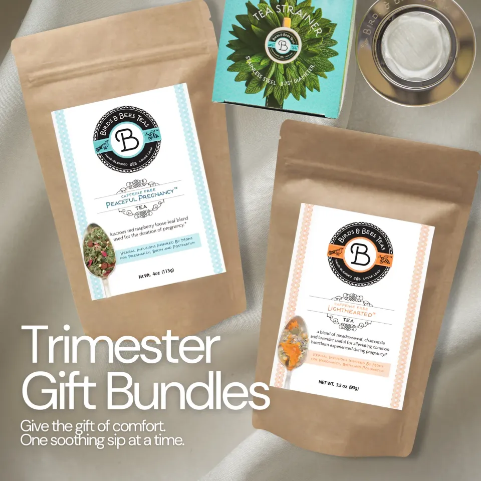 Birds & Bees Tea Trimester Bundle gravidte paket med sil