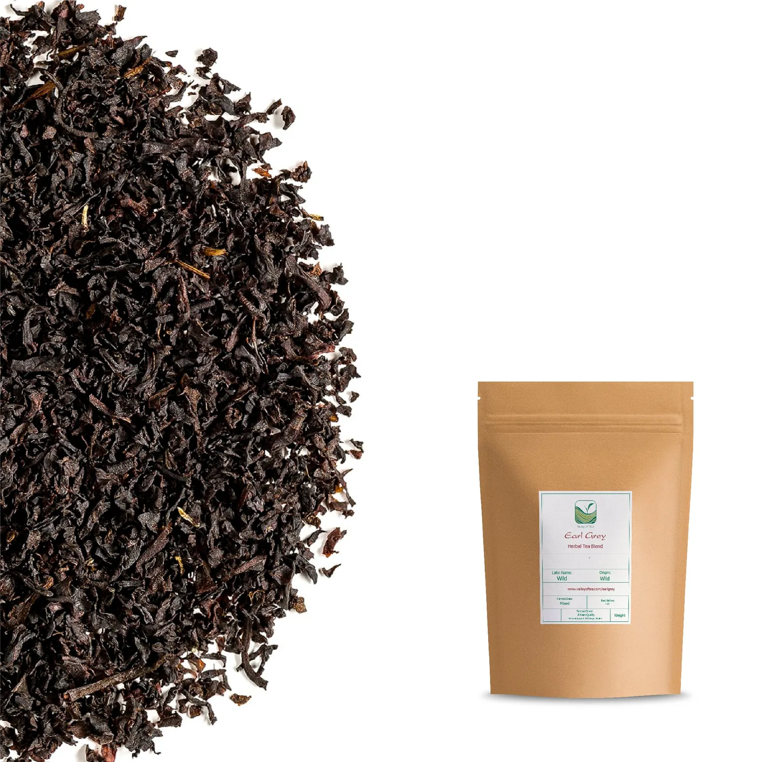 Valley of Tea Svartte Bergamottolja te 200g Earl Grey