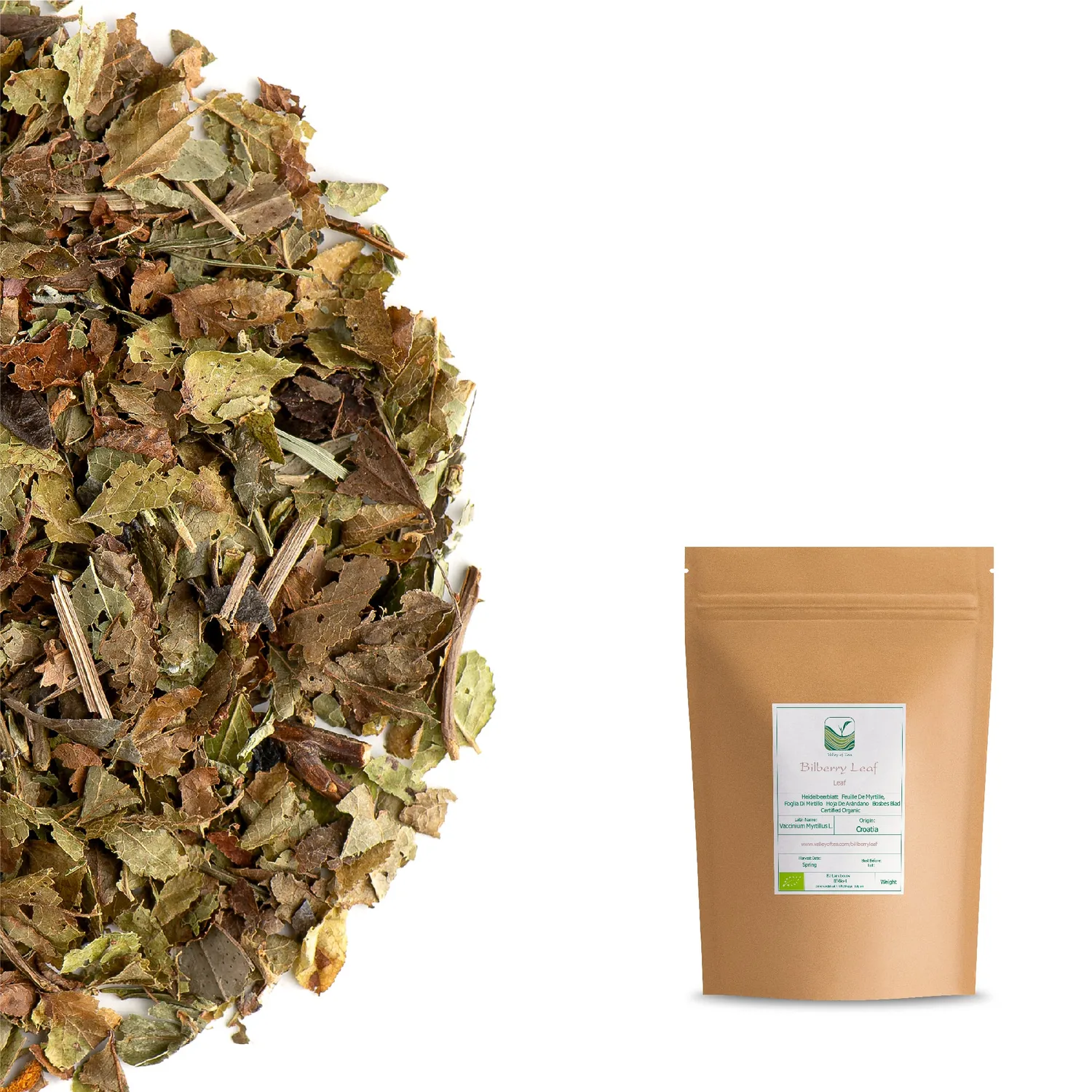 Valley of Tea Blåbärsblad örtte 100g mild koffeinfri