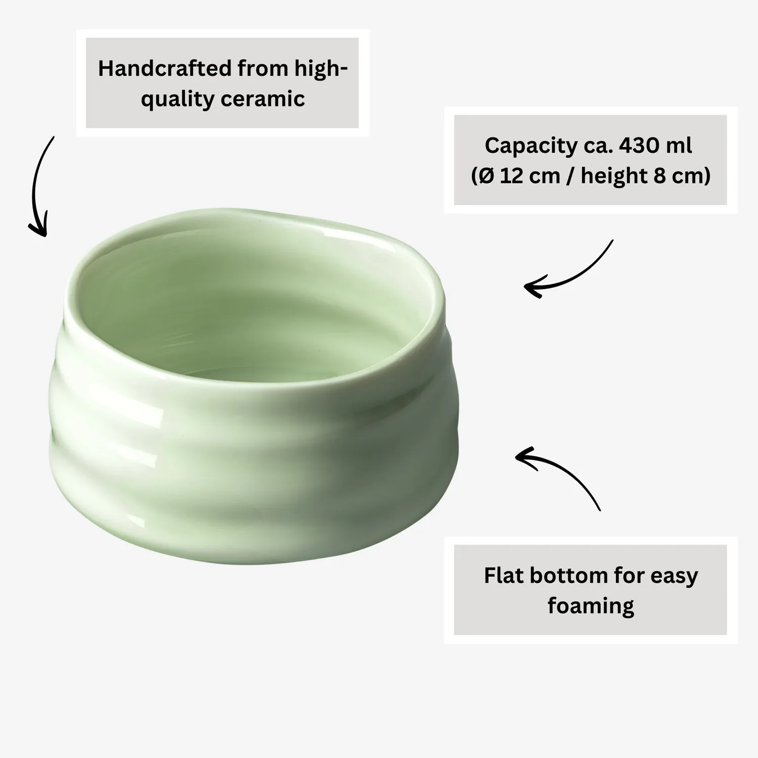 MATCHA MAGIC Raimuiro matchaskål 430 ml ljusgrön