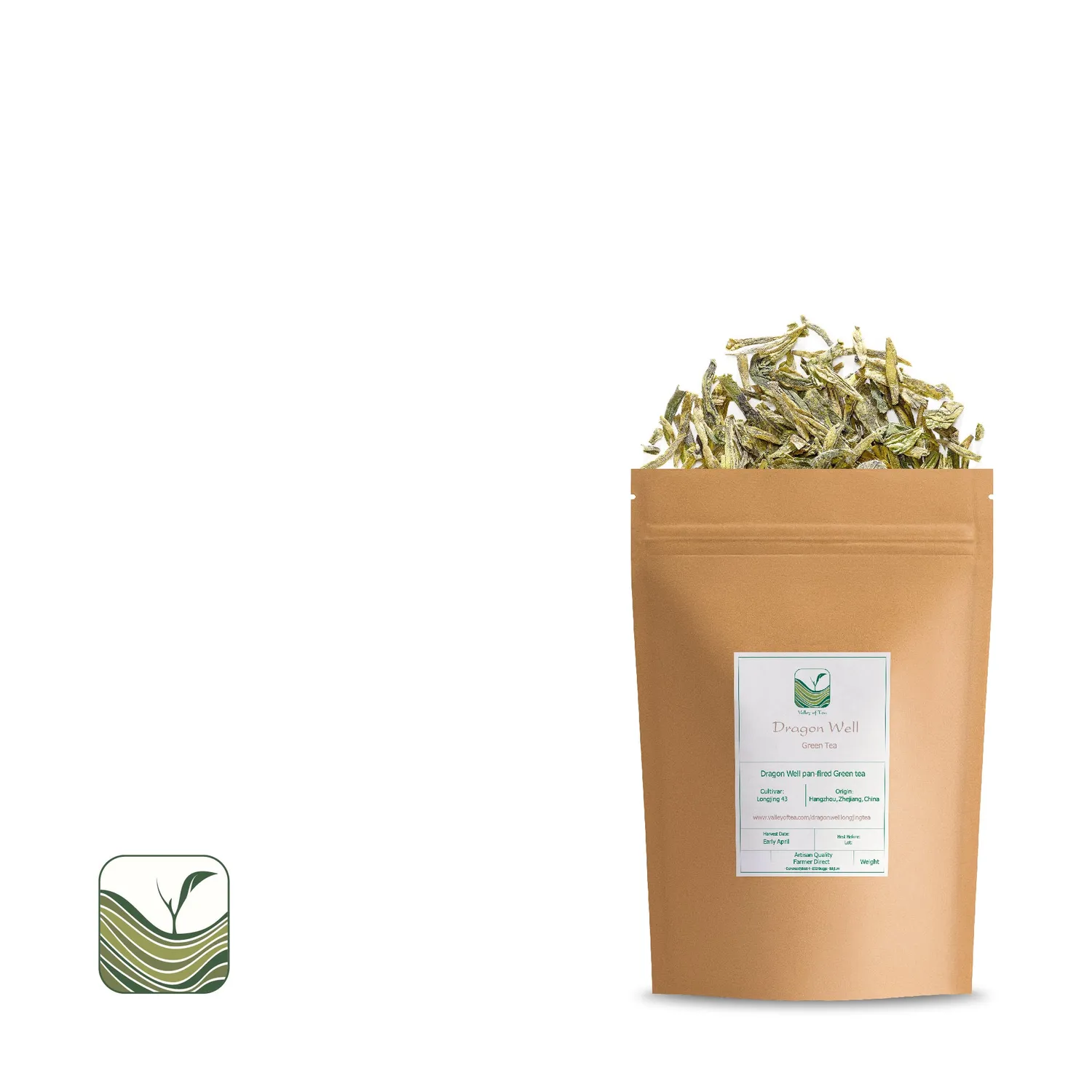 Valley of Tea Dragon Well Longjing grönt te 100g mild