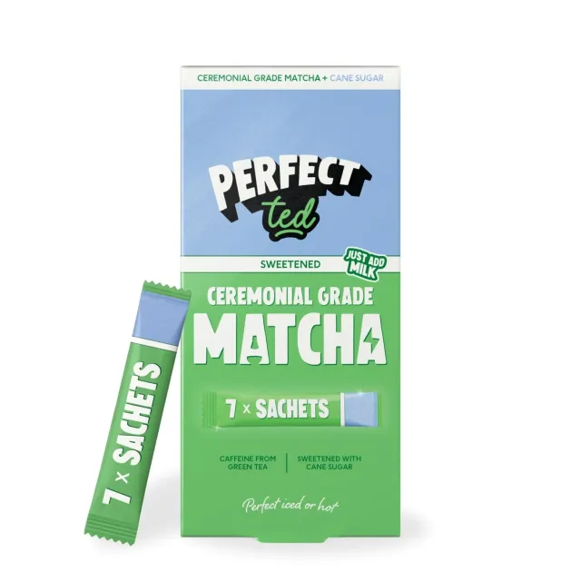 Perfect Ted Ceremonial Matcha portionspåsar sötad rörsocker