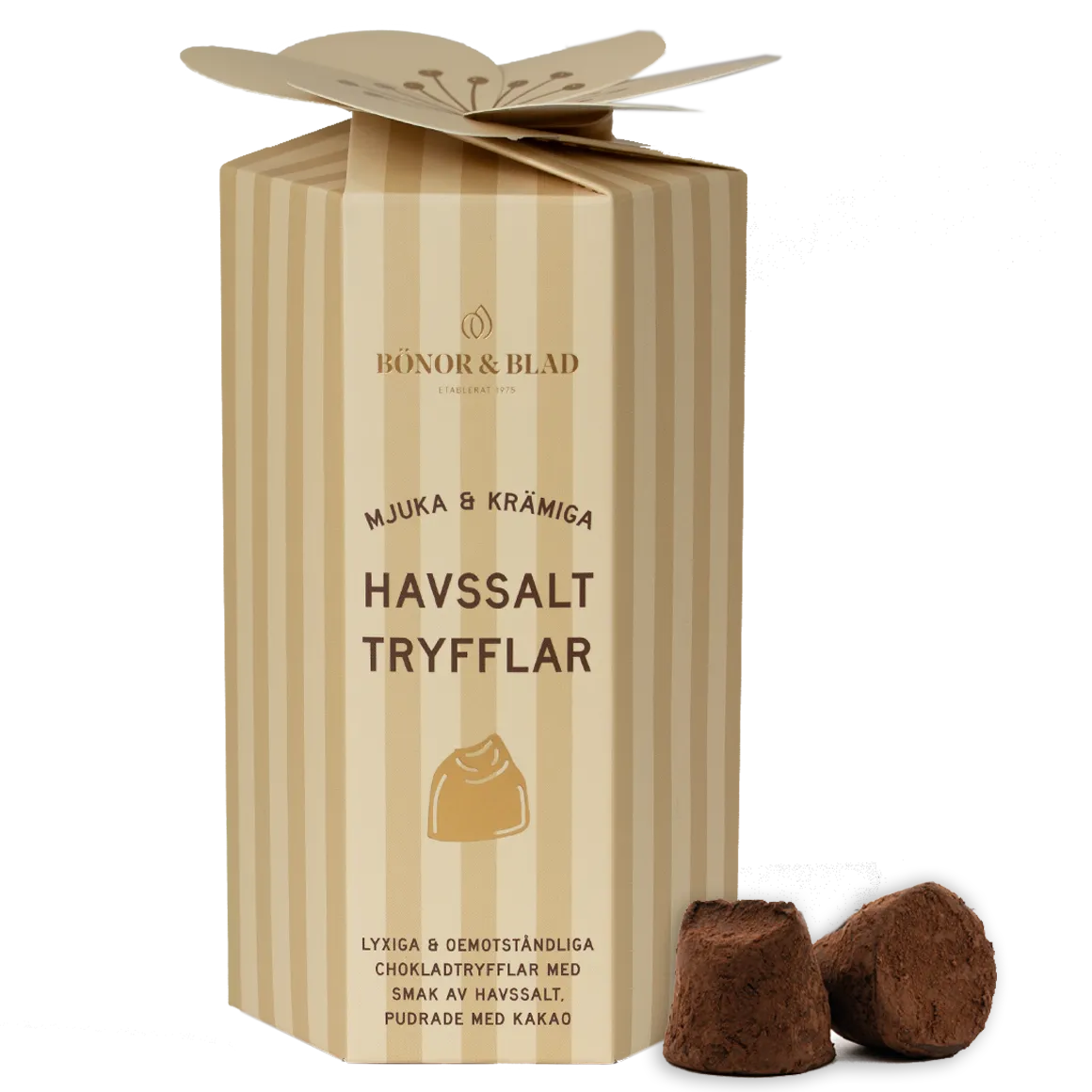 Bönor & Blad Tryfflar choklad havssalt ask