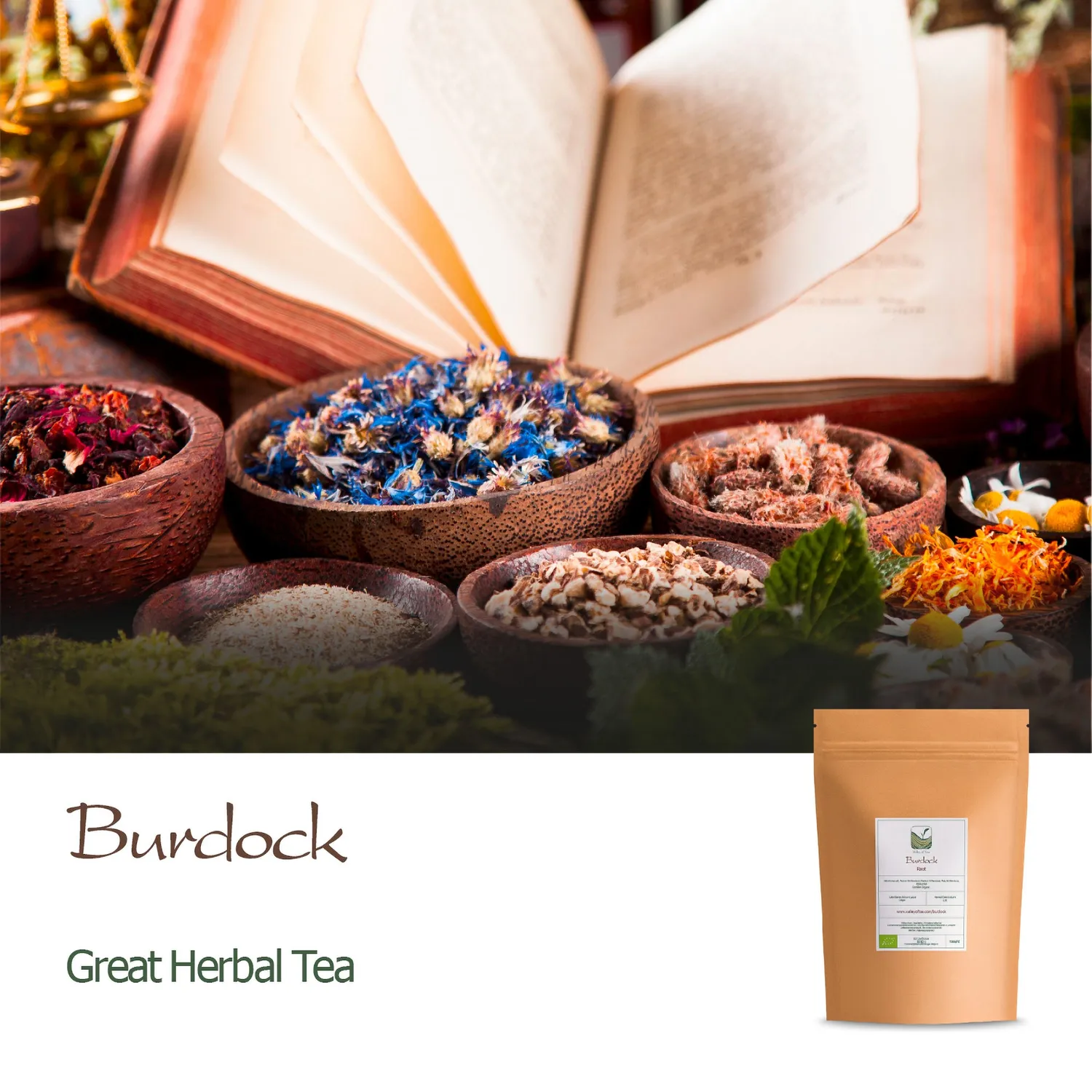 Valley of Tea Kardborre ekologisk rotte 200g hackad