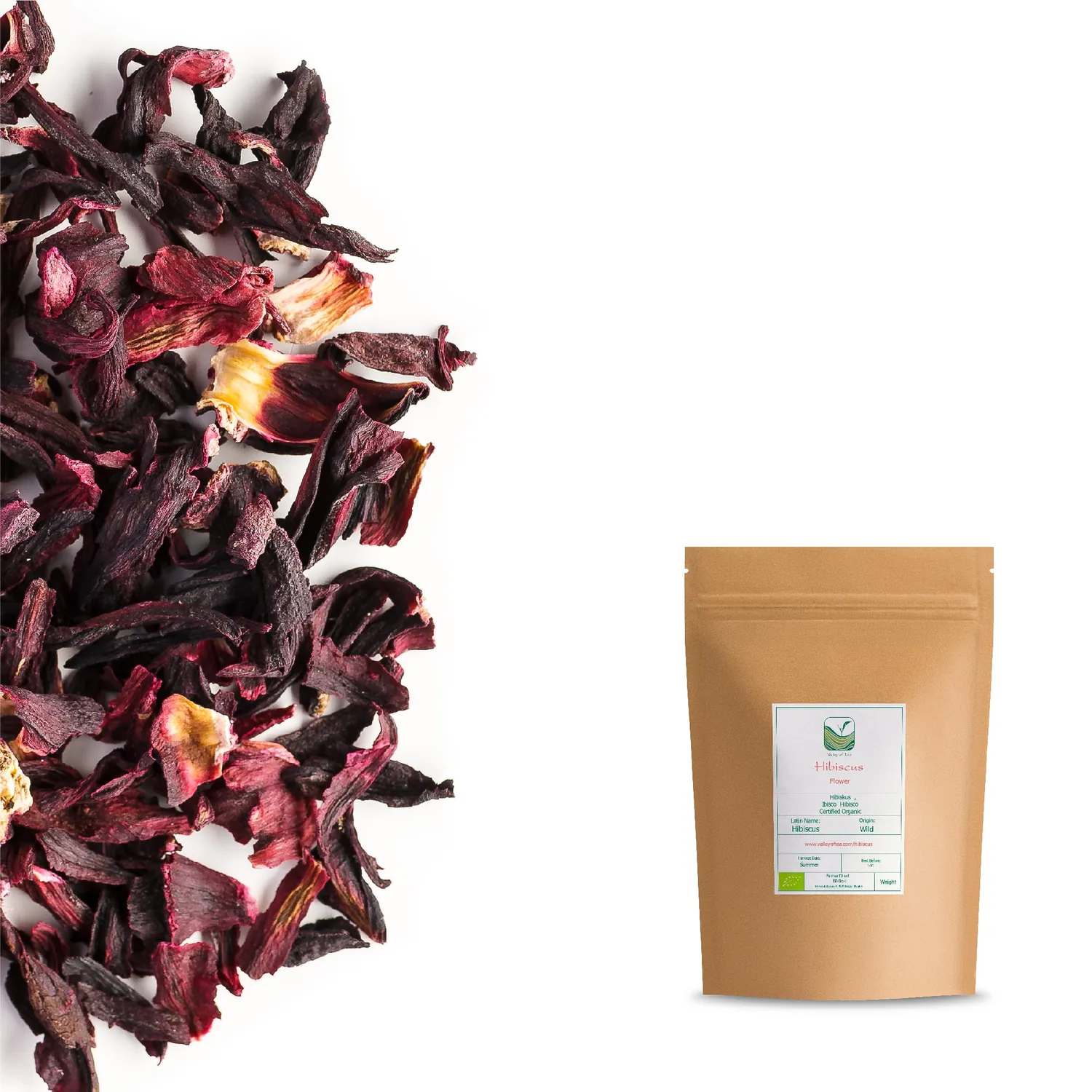 Valley of Tea Hibiskus örtte 200g koffeinfritt