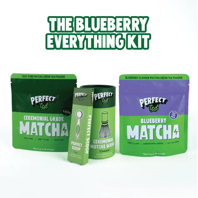 Perfect Ted Blueberry Everything Kit matchakit blåbär umami