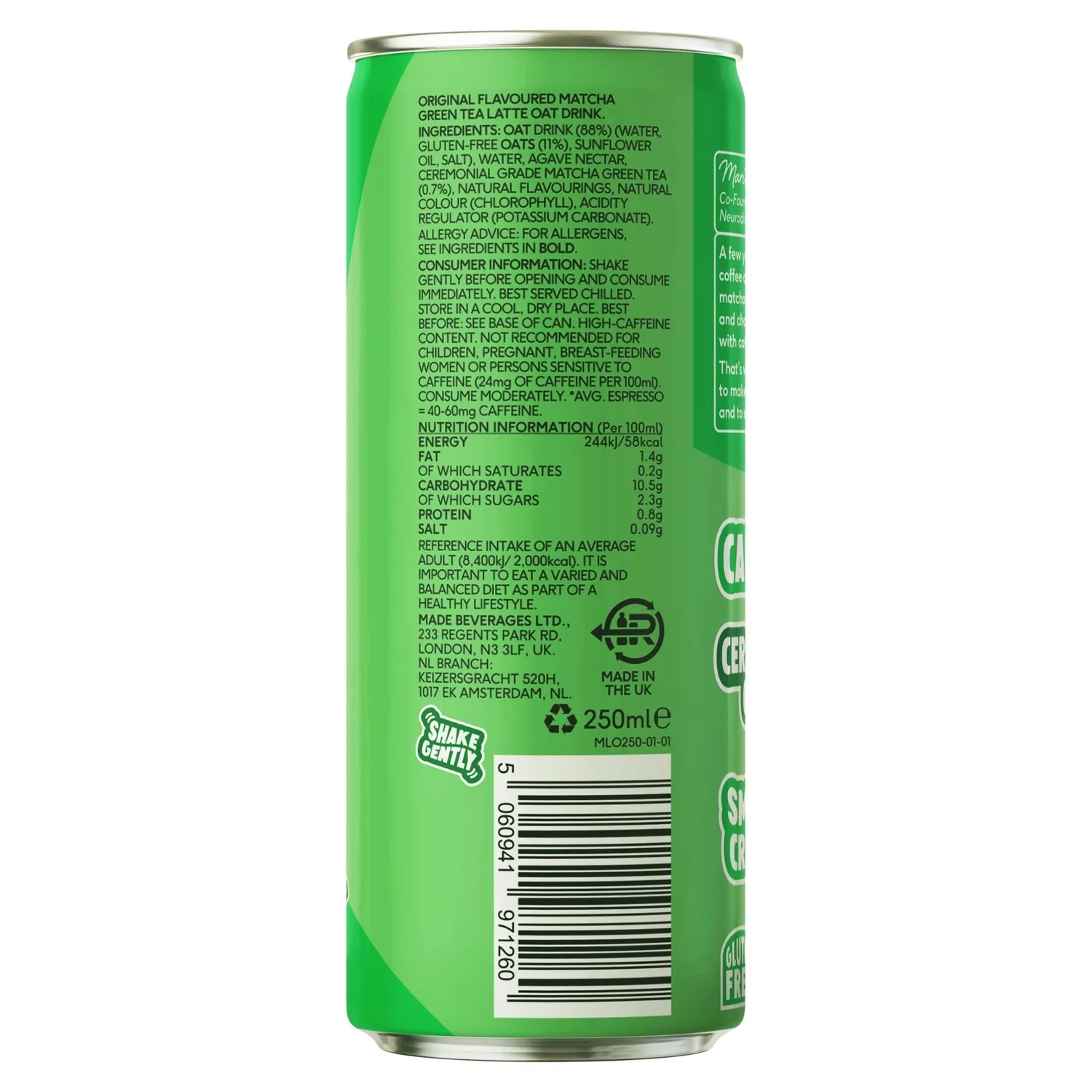 Perfect Ted Original Oat matcha latte 12-pack havremjölk
