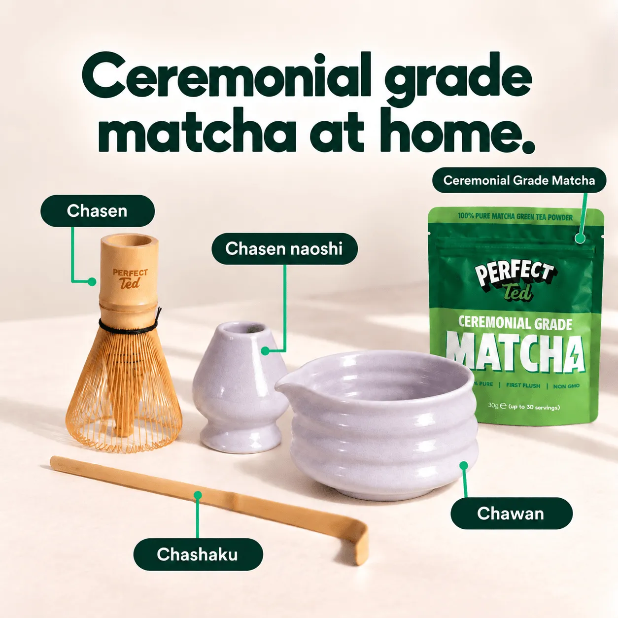 Perfect Ted Purple Matcha Set matchaset lila 30 g