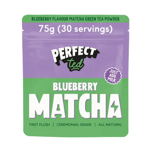 Perfect Ted Blueberry Matcha pulver 75g – bärsmak