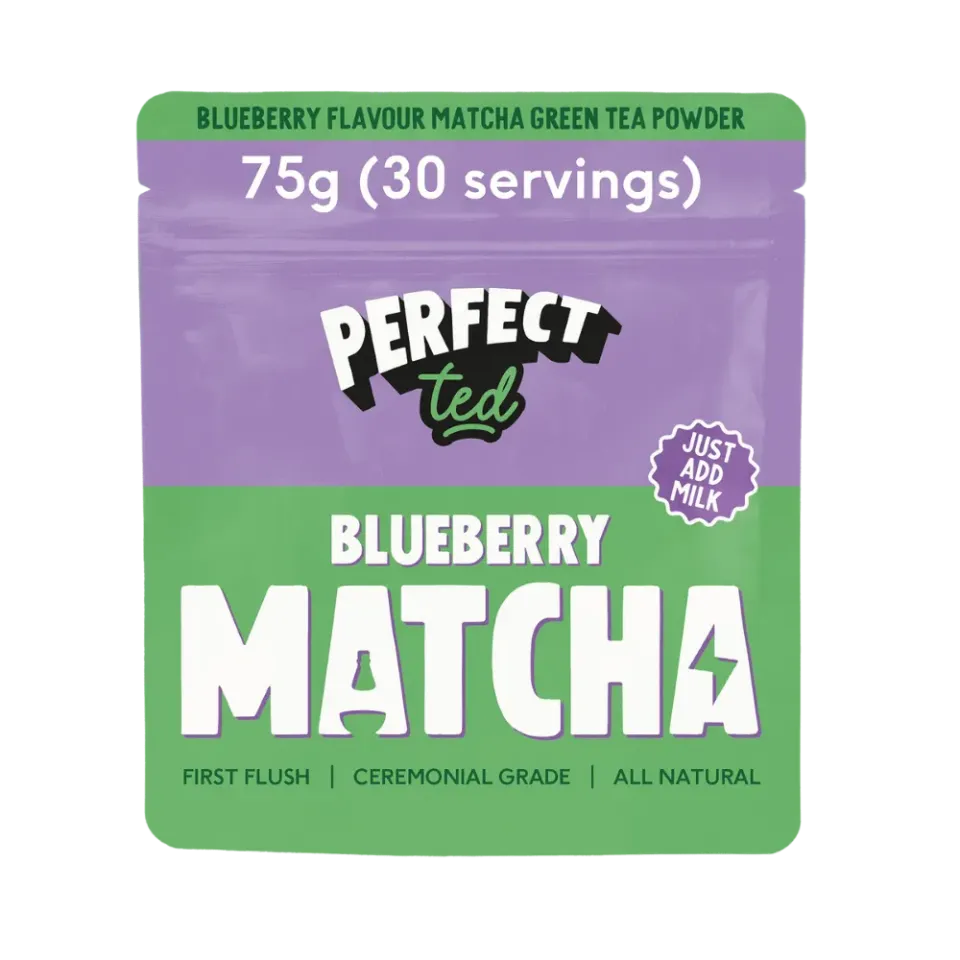 Perfect Ted Blueberry Matcha pulver 75g – bärsmak