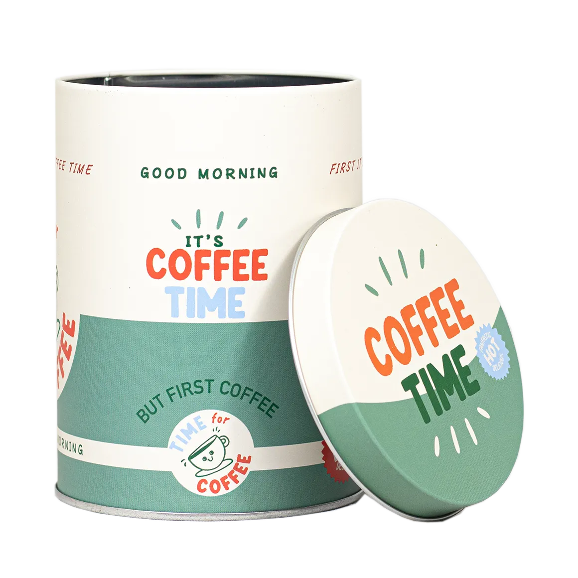 Bönor & Blad It’s Coffee Time kaffeburk rund retro 250 g