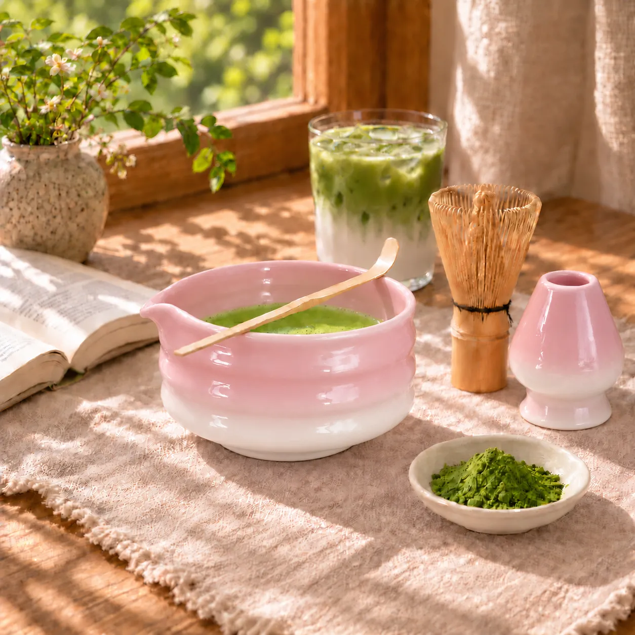 Perfect Ted pink matcha set ceremonieset 5-delar