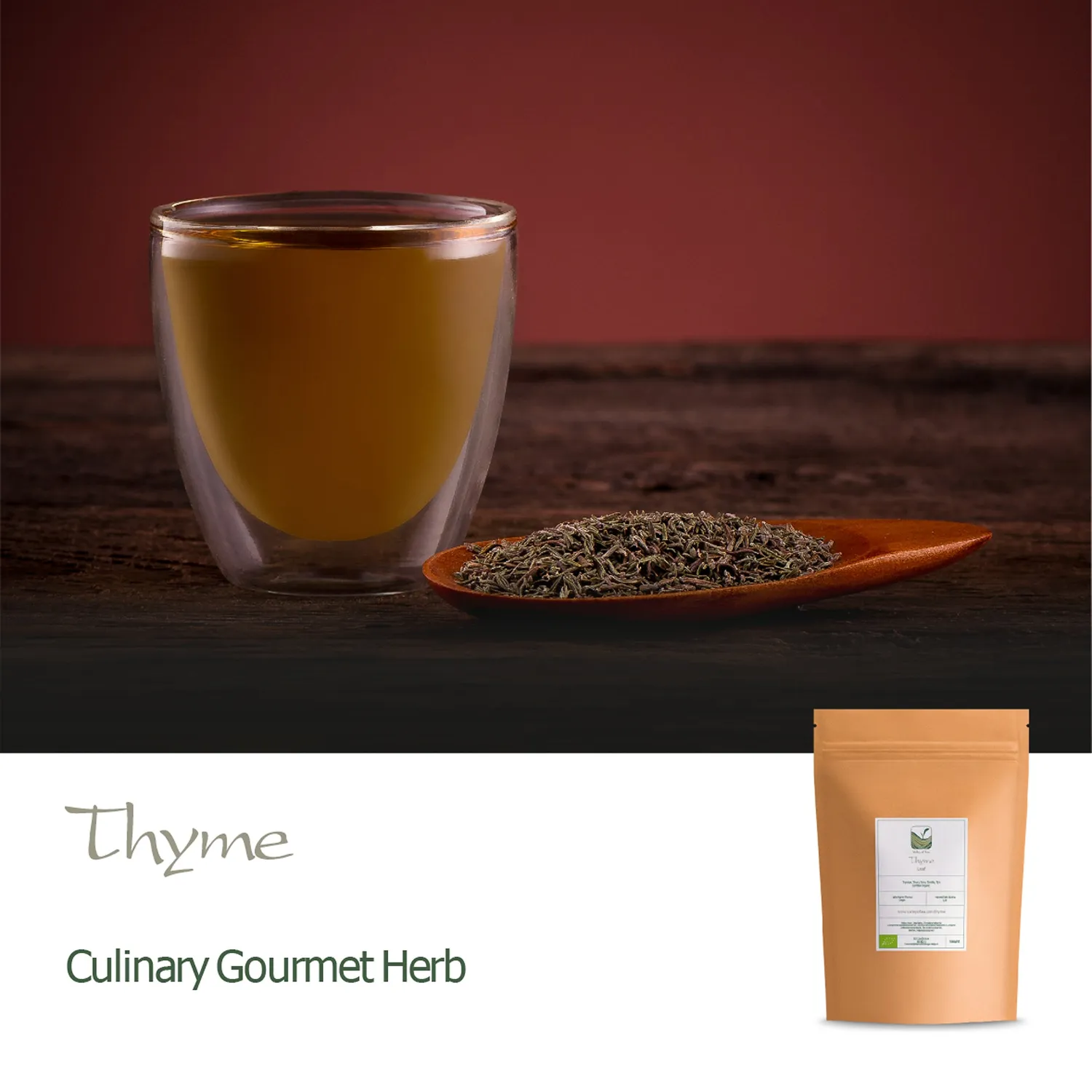 Valley of Tea Timjan örtte 100 g lösvikt jordig