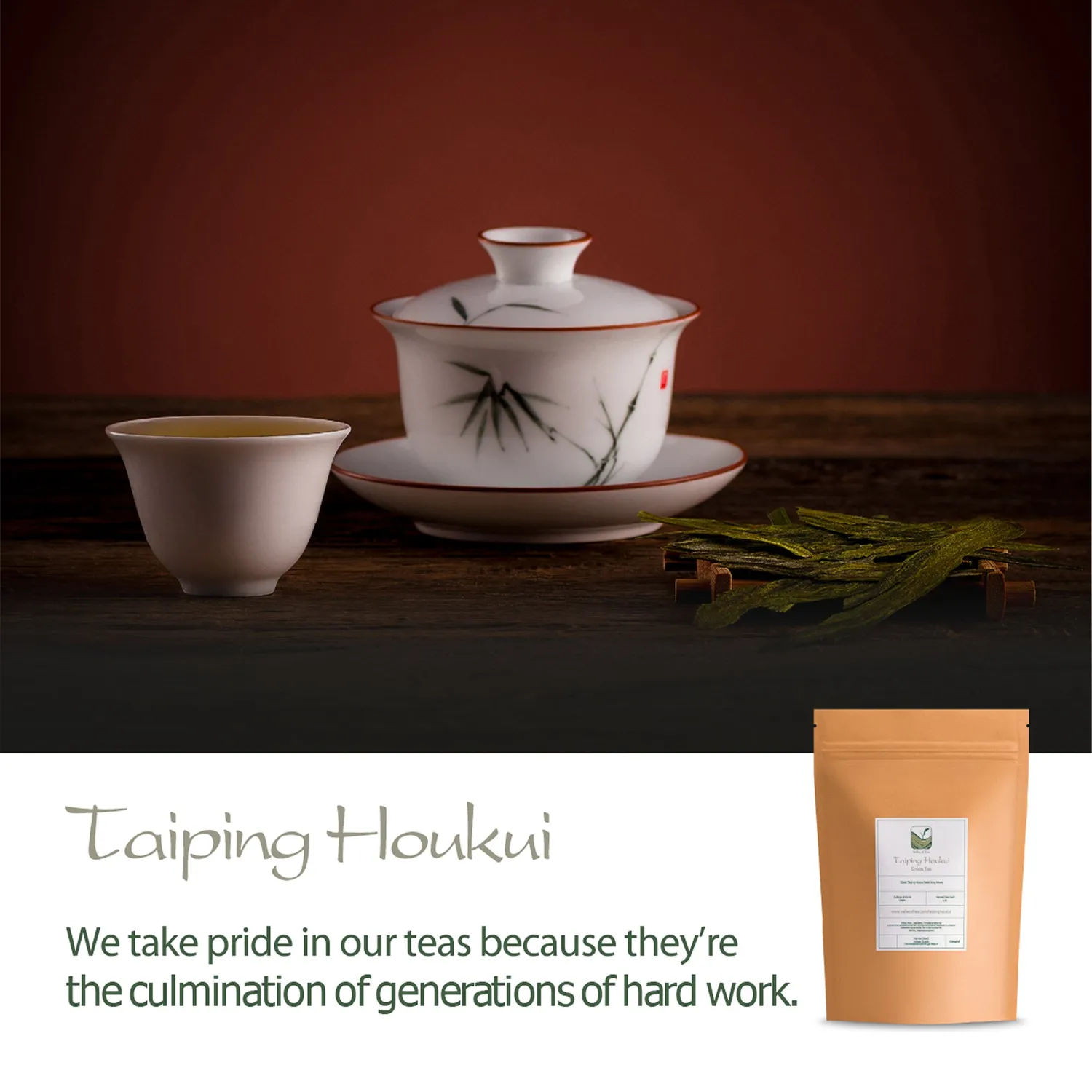 Valley of Tea Taiping Houkui grönt te 100g blommig