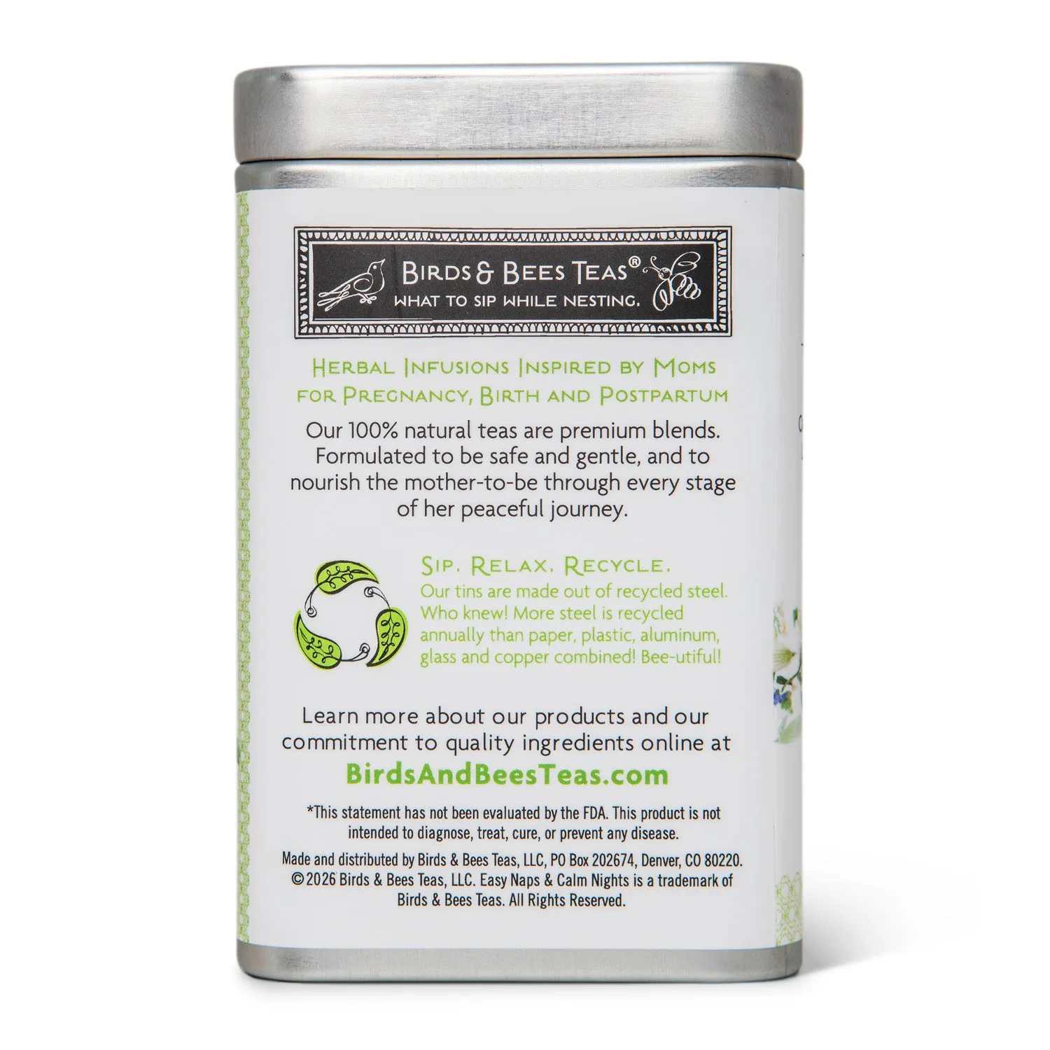 Birds & Bees Easy Naps & Calm Nights örtte burk 2oz kamomill