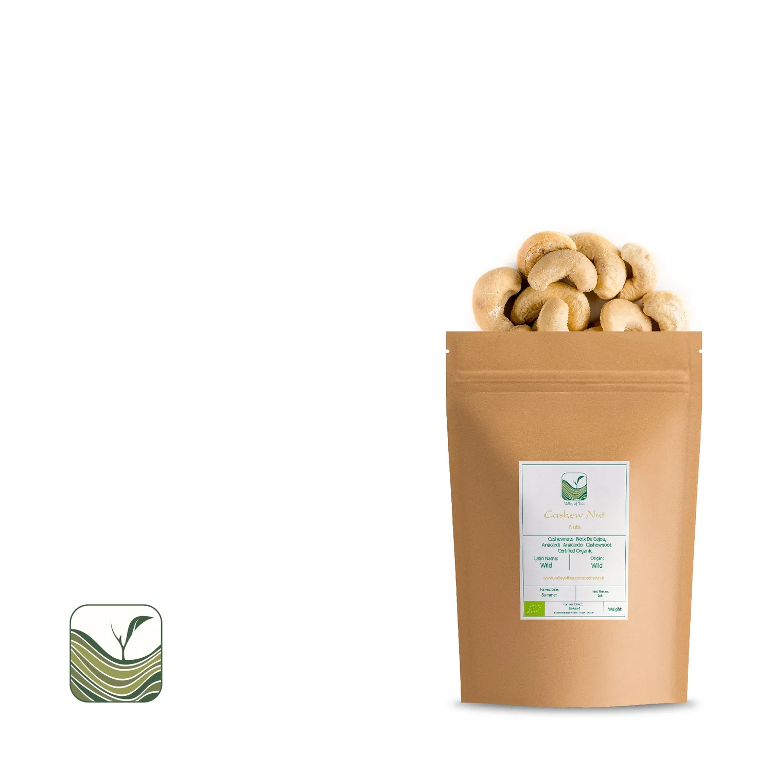 Valley of Tea Cashewnötter naturella 250g ekologiska