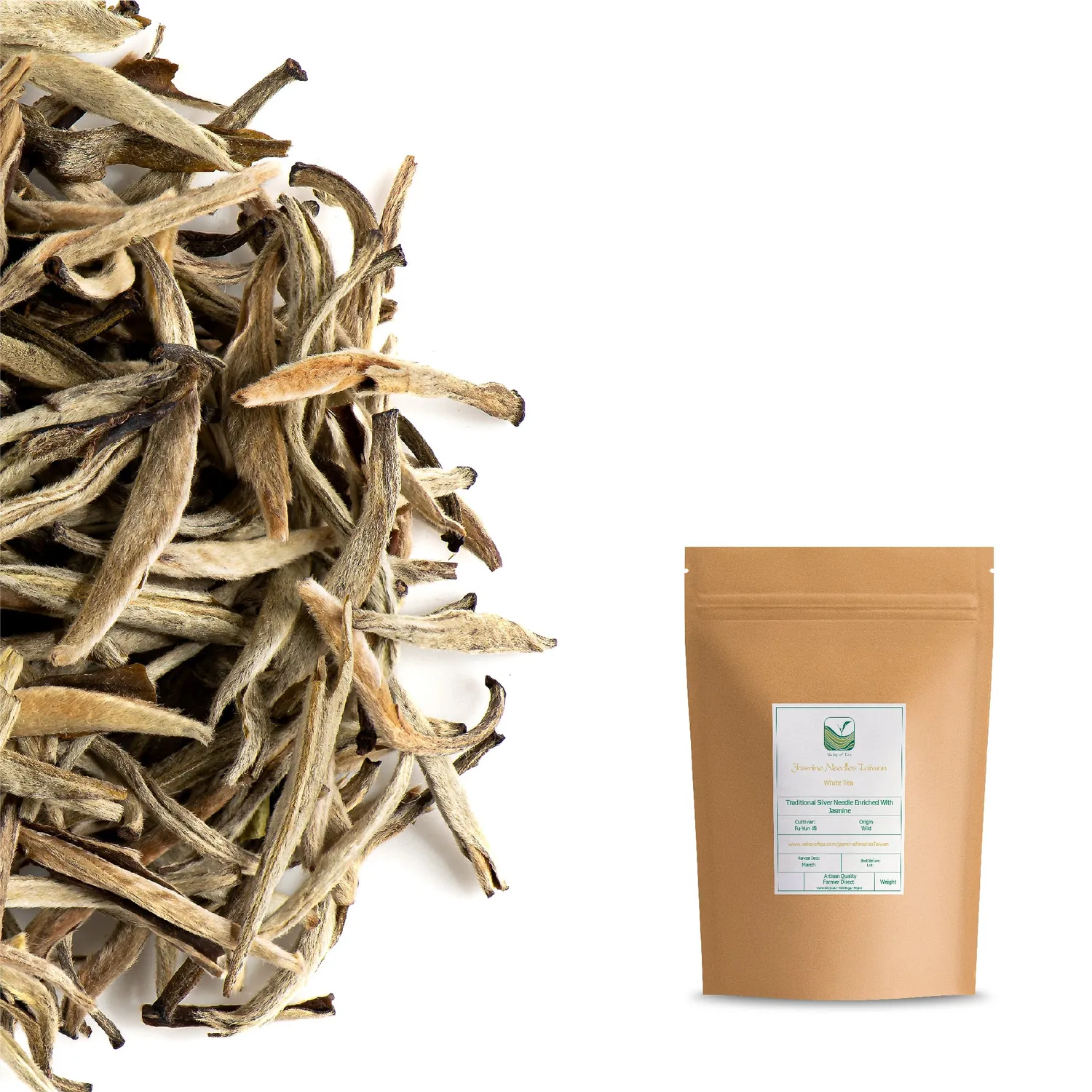 Valley of Tea Jasmin Nålar vitt te 30g silver needle