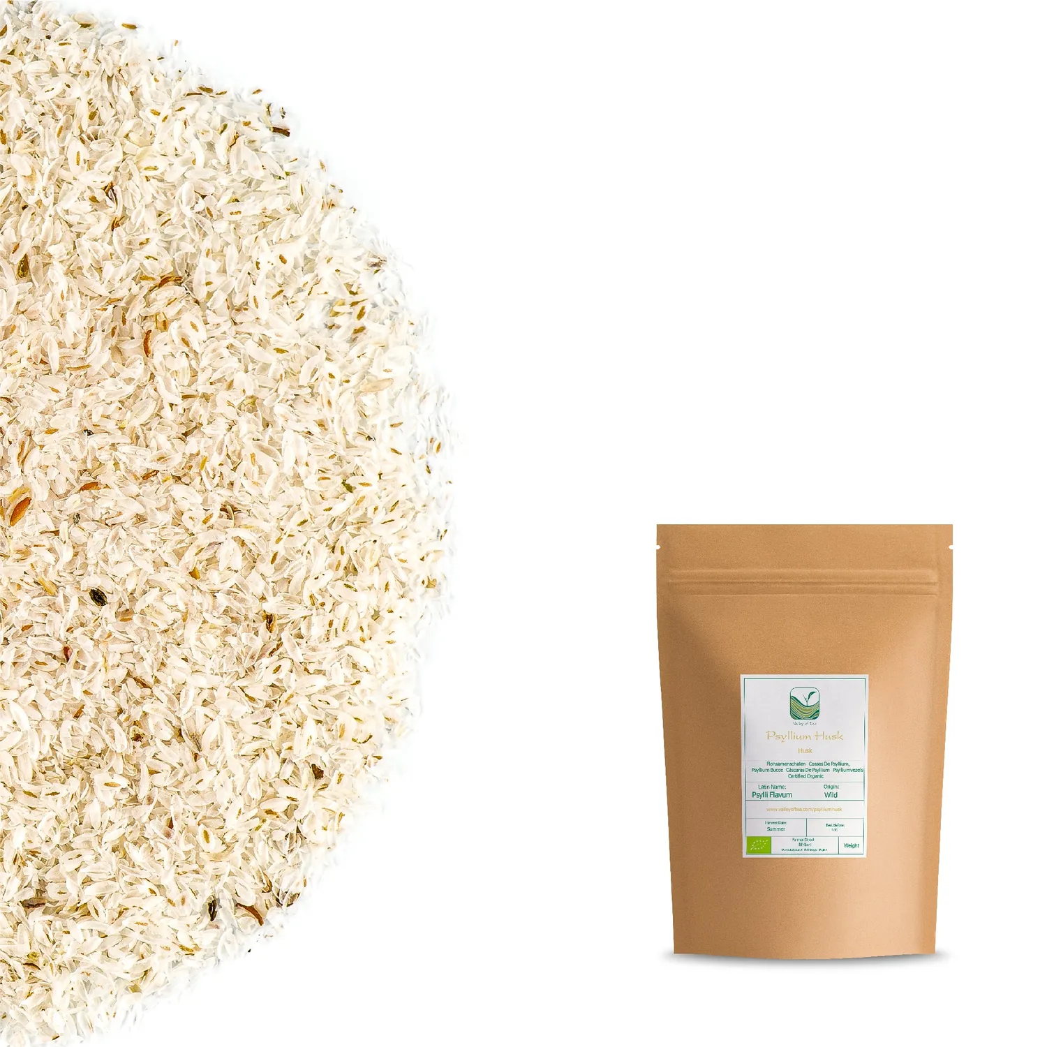 Valley of Tea Psylliumfröskal pulver 100g fiber