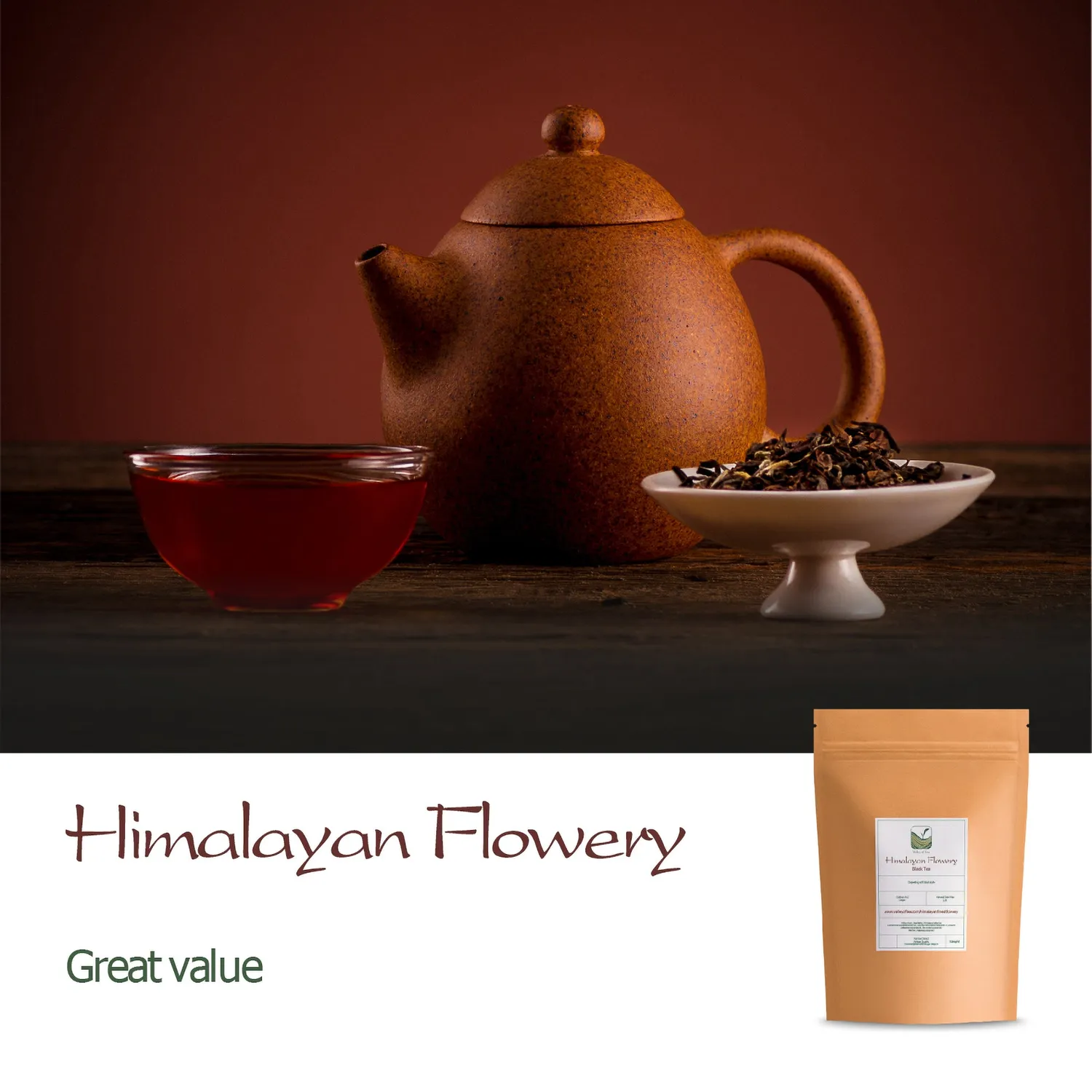 Valley of Tea Himalayan Flowery svart te 100g maltig
