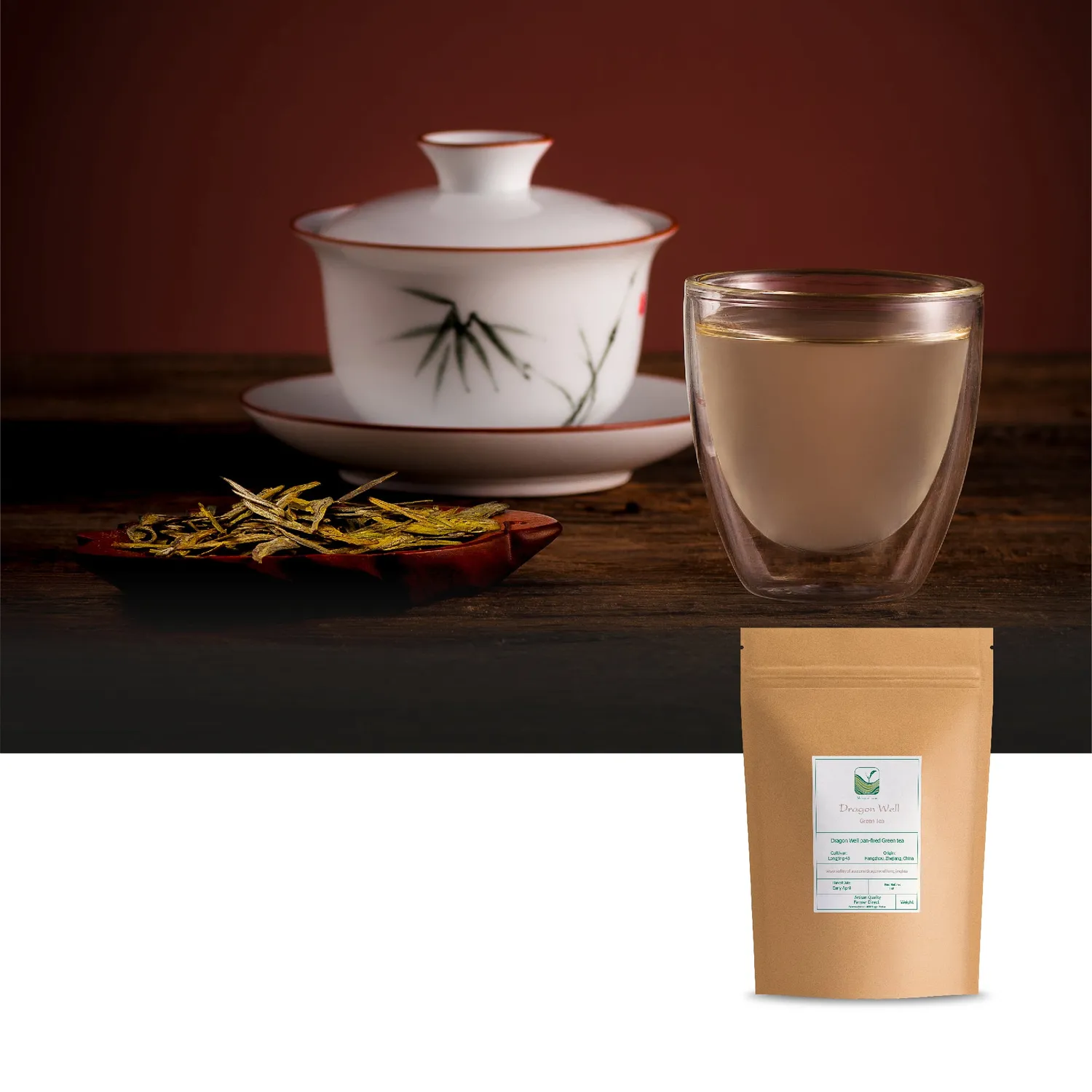 Valley of Tea Dragon Well Longjing grönt te 100g mild