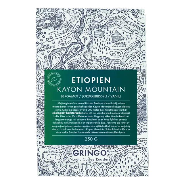 Gringo Kayon Mountain kaffe 250 g Etiopien bärtorkat