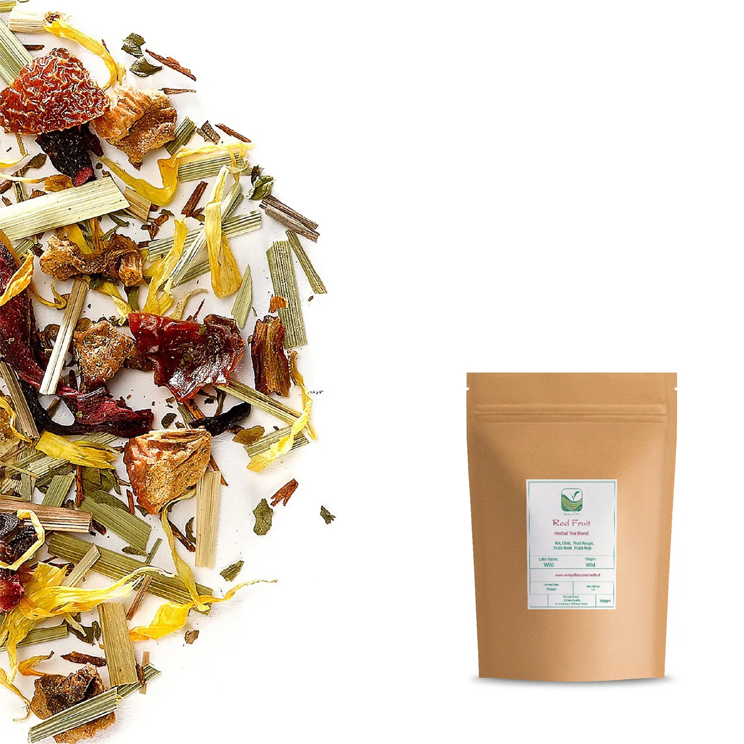 Valley of Tea Red Fruit rooiboste 200g koffeinfri