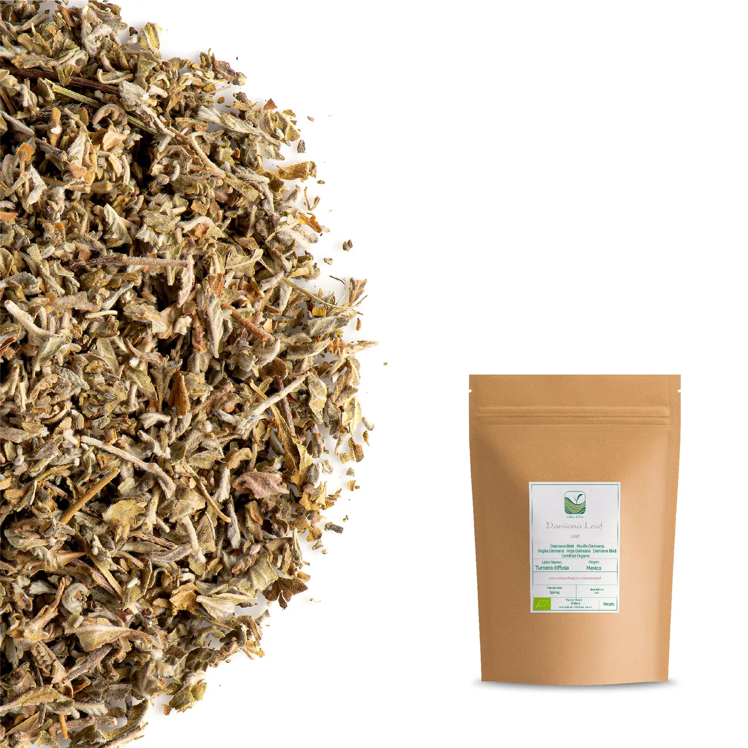Valley of Tea Damianablad örtte 100g koffeinfri
