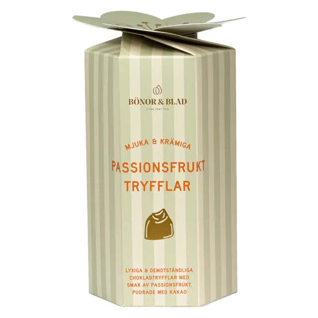 Bönor & Blad tryfflar passionsfrukt chokladtryffel