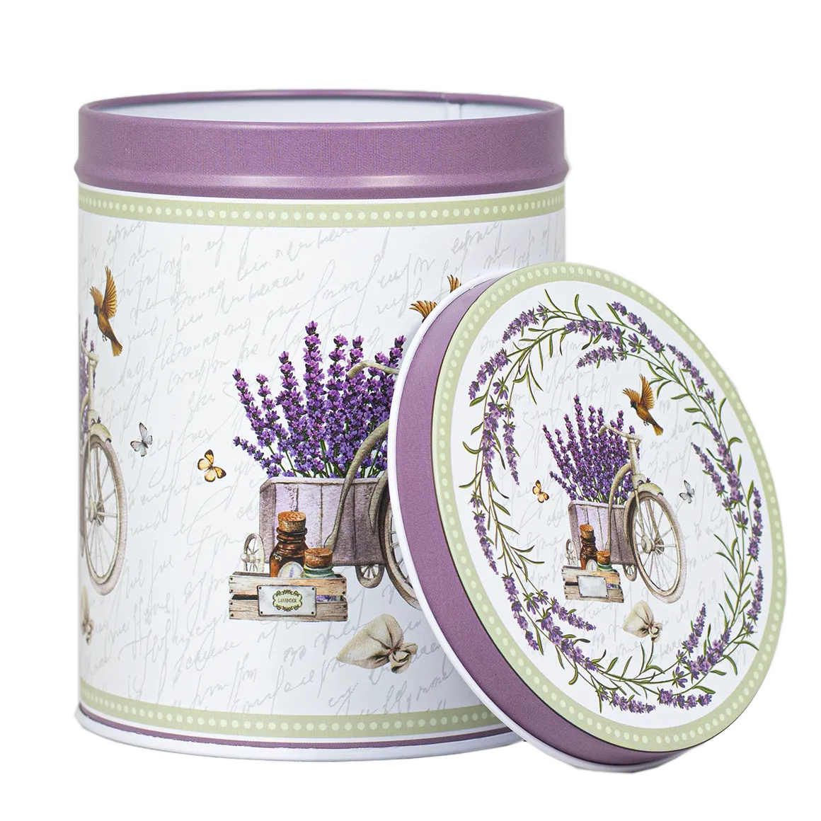 Bönor & Blad Lavendel Rund Large teburk 250 g plåt